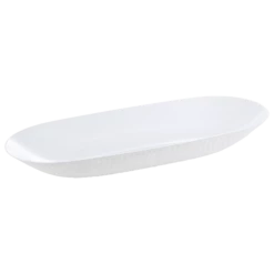 Buy 🎁 Posh Setting White Plastic Oval Pebbled Serving Dish - 2 Pack 👏