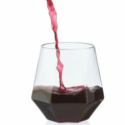 Deals 😉 Posh Setting 12 oz Clear Stemless Diamond Shaped Wine Glasses - 6 Pack 🎉 -Cheap poshsetting Store IMG 1195