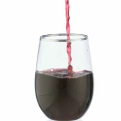 Wholesale ⌛ Posh Setting 16 oz. Clear Stemless Wine Goblets with Silver Rim 6 Pack 🎉 -Cheap poshsetting Store IMG 1270