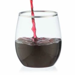 Best reviews of 🔥 Posh Setting 12 oz. Clear Stemless Wine Goblets With Silver Rim 6 Pack 👍 -Cheap poshsetting Store IMG 1299