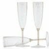 Brand new 🎉 Posh Setting 6 Oz 1-Piece Gold Glitter Plastic Disposable Champagne Flutes - 8 Pack 🛒 -Cheap poshsetting Store IMG 1344