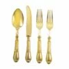 Top 10 😉 Posh-Setting Disposable Shiny Metallic Gold Flatware - Baroque ✔️