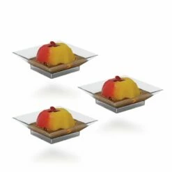 Outlet 😀 Posh Setting 2.5 Inch Clear Plastic Mini Square Cake Plate-12 Count 😍