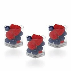 New 🔥 Posh Setting 1.5 oz. Clear Plastic Mini Tumbler with Square Bottom-12 Count 🔥