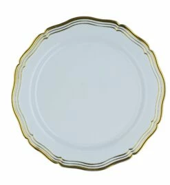 Best Pirce 🌟 Posh Setting 100 Piece White and Gold Round Plastic Dinnerware and Silverware Value Set (20 Servings) - Aristocrat ✔️ -Cheap poshsetting Store N54A8589