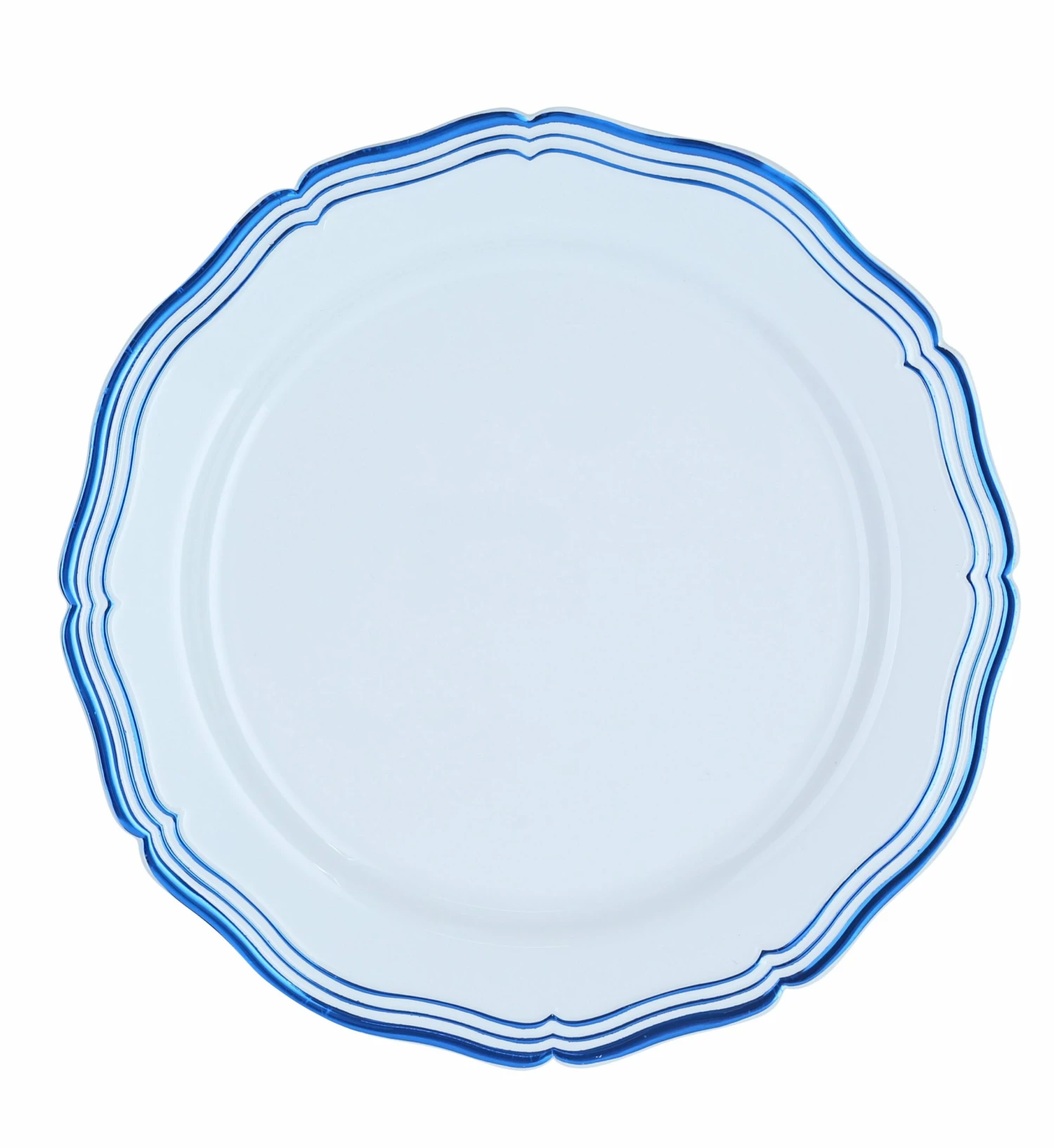 Wholesale ✨ Posh Setting 100 Piece White and Blue Round Plastic Dinnerware and Silverware value set (20 Servings) - Aristocrat 🤩 6 Wholesale ✨ Posh Setting 100 Piece White and Blue Round Plastic Dinnerware and Silverware value set (20 Servings) - Aristocrat 🤩 - Image 4
