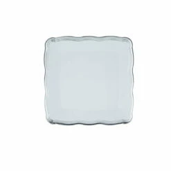 Best reviews of π Posh Setting 12 X 12 Inch Square White and Silver Rim Plastic Serving Tray - 6 Pack π