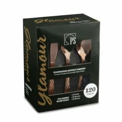 Best reviews of ✨ Posh-Setting 120 Piece Disposable Rose Gold Plastic Silverware Combo Set (40 Settings) - Glamour 🤩