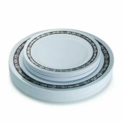 Discount 💯 Posh Setting 100 Piece Black and Silver Round Plastic Dinnerware and Silverware Value Set (20 Guests) - Royal 🔥 7 Discount 💯 Posh Setting 100 Piece Black and Silver Round Plastic Dinnerware and Silverware Value Set (20 Guests) - Royal 🔥 -Cheap poshsetting Store Originals 482