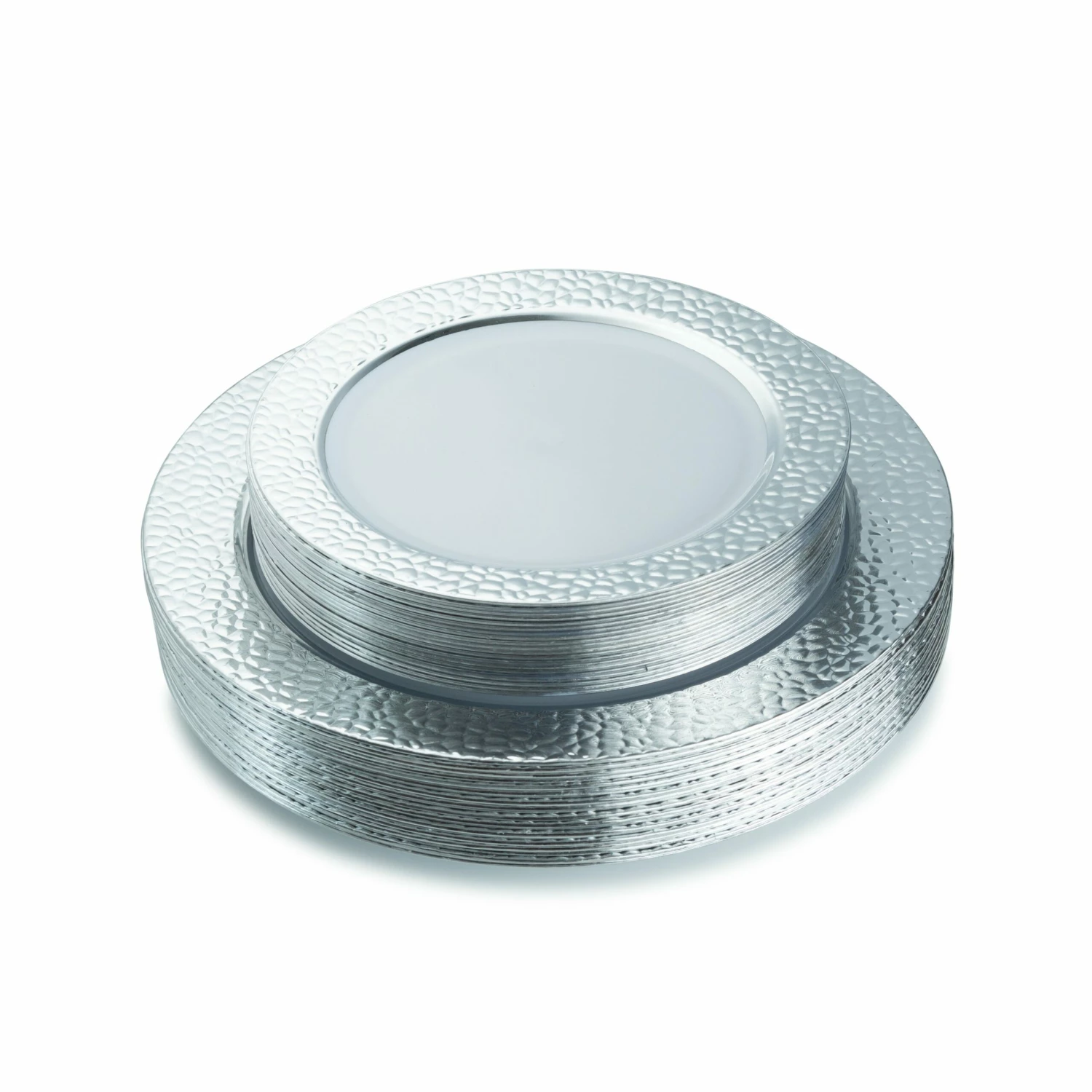 Cheapest π€© Posh Setting 100 Piece White and Silver Round Plastic Dinnerware and Silverware Value Set (20 Guests) - π¨ Hammered π 5 Cheapest π€© Posh Setting 100 Piece White and Silver Round Plastic Dinnerware and Silverware Value Set (20 Guests) - π¨ Hammered π - Image 3