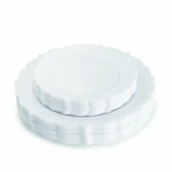New 🧨 Posh Setting 40 Piece Combo Pack White Round Plastic Dinner value set (20 Sevings) - Elegant 🥰