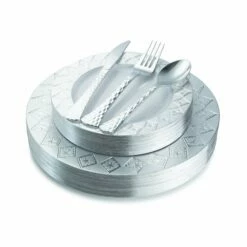 Cheapest π Posh Setting 100 Piece White and Silver Round Plastic Dinnerware and Silverware Value Set (20 Servings) - Imperial β¨