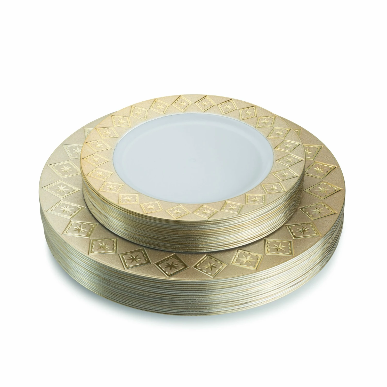 Coupon π Posh Setting 100 Piece White and Gold Round Plastic Dinnerware and Silverware Value Set (20 Servings) - Imperial π 5 Coupon π Posh Setting 100 Piece White and Gold Round Plastic Dinnerware and Silverware Value Set (20 Servings) - Imperial π - Image 3