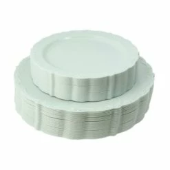 Best Pirce π Posh Setting 60 Piece Green Round Plastic Dinnerware Value Set - Casual π