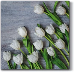 Flash Sale 😀 Posh Setting White Tulips Floral Lunch Napkin - 20 Pack 🤩