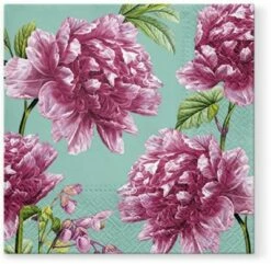 Brand new 🛒 Posh Setting Beautiful Peonies Floral Lunch Napkin - 20 Pack 🛒