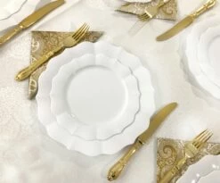 Best Pirce 🔔 Posh Setting 40 Pack White Round Plastic Dinnerware Value Set (20 Guests) - Scalloped 🧨 9 Best Pirce 🔔 Posh Setting 40 Pack White Round Plastic Dinnerware Value Set (20 Guests) - Scalloped 🧨 -Cheap poshsetting Store ScallopCollectionWhiteSetUp