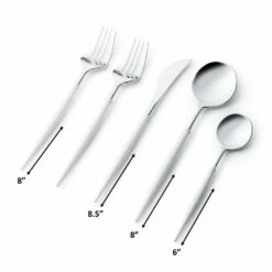 Flash Sale ⌛ Posh Setting Noble Collection Silver And White Flatware Set 40 Count-Setting for 8 ✔️ -Cheap poshsetting Store SilverWhite