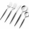 Discount 👍 Posh Setting Noble Collection Silver And Gray Flatware Set 40 Count-Setting for 8 🔥