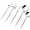 Hot Sale 👏 Posh Setting Noble Collection Silver And Blush Flatware Set 40 Count-Setting for 8 🥰