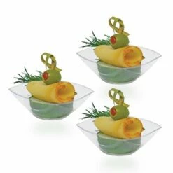 New 🤩 Posh Setting 1.5 oz. Clear Plastic Mini Wavy Bowl-12 Count 👏