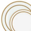 Cheapest ⌛ Posh Setting 32 Pack White and Gold Rim Plastic Dinnerware Set (16 Guests) - Symmetry 🌟