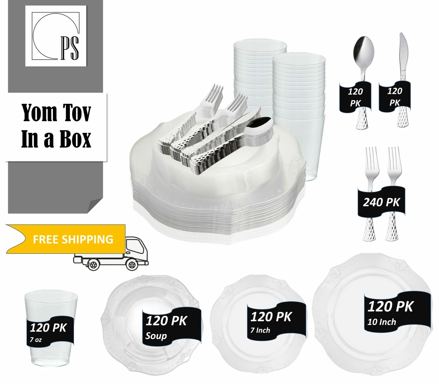 Buy β Posh Setting White or Clear Round Plastic Wedding Value Set (120 Servings) - Antique π 3 Buy β Posh Setting White or Clear Round Plastic Wedding Value Set (120 Servings) - Antique π