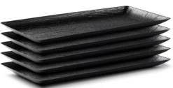 Best Sale ⌛ Posh Setting 9 x 17 Inch Rectangle Black Serving Tray 👍 -Cheap poshsetting Store bigtrayblack