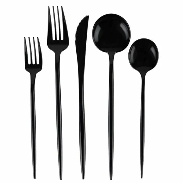 Hot Sale ๐ Posh Setting Novelty Collection Black Flatware Set 40 Pieces - Setting for 8 โ 3 Hot Sale ๐ Posh Setting Novelty Collection Black Flatware Set 40 Pieces - Setting for 8 โ