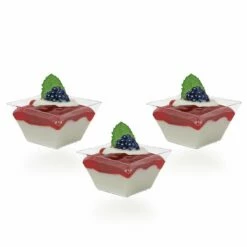 Discount 🔥 Posh Setting 1.5 oz Clear Plastic Angled Mini Square Bowl-12 Count ✨