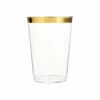 New 😉 Posh Setting 10 Oz Gold Plastic Cups Clear Plastic Tumblers With Gold Rim 🎉