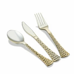 Best reviews of 🎁 Posh-Setting Disposable Shiny Metallic Gold Flatware - Glamour ⭐