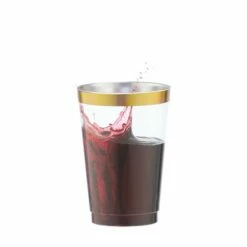Top 10 👍 Posh Setting 14 Oz Gold Plastic Cups Clear Plastic Tumblers With Gold Rim 💯 -Cheap poshsetting Store gpld