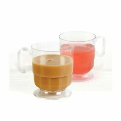 Wholesale ✨ Posh Setting 8 oz. Clear Plastic Coffee/Tea Cup with Handle-8 Count 🥰