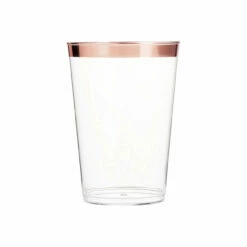 Brand new ❤️ Posh Setting 10 Oz Clear Plastic Tumblers With Rose Gold Rim 🎁