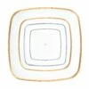Flash Sale ✨ Posh Setting 32 Pack Clear and Gold Square Plastic Dinnerware Set (16 Guests) - Classic Square 🤩