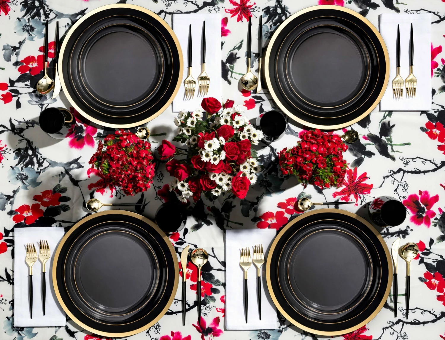 Budget 🧨 Posh Setting 20 Pack Clear and Gold Round Plastic Dinnerware Set (10 Guests) - Edge ❤️ 4 Budget 🧨 Posh Setting 20 Pack Clear and Gold Round Plastic Dinnerware Set (10 Guests) - Edge ❤️ - Image 2