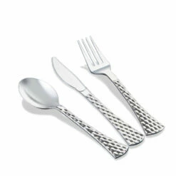Top 10 π Posh-Setting Disposable Shiny Metallic Silver Flatware - Glamour π