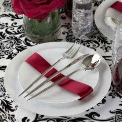 Promo ⭐ Posh Setting Novelty Collection Silver Flatware Set 40 Count-Setting for 8 🔔 -Cheap poshsetting Store silvernovelty3